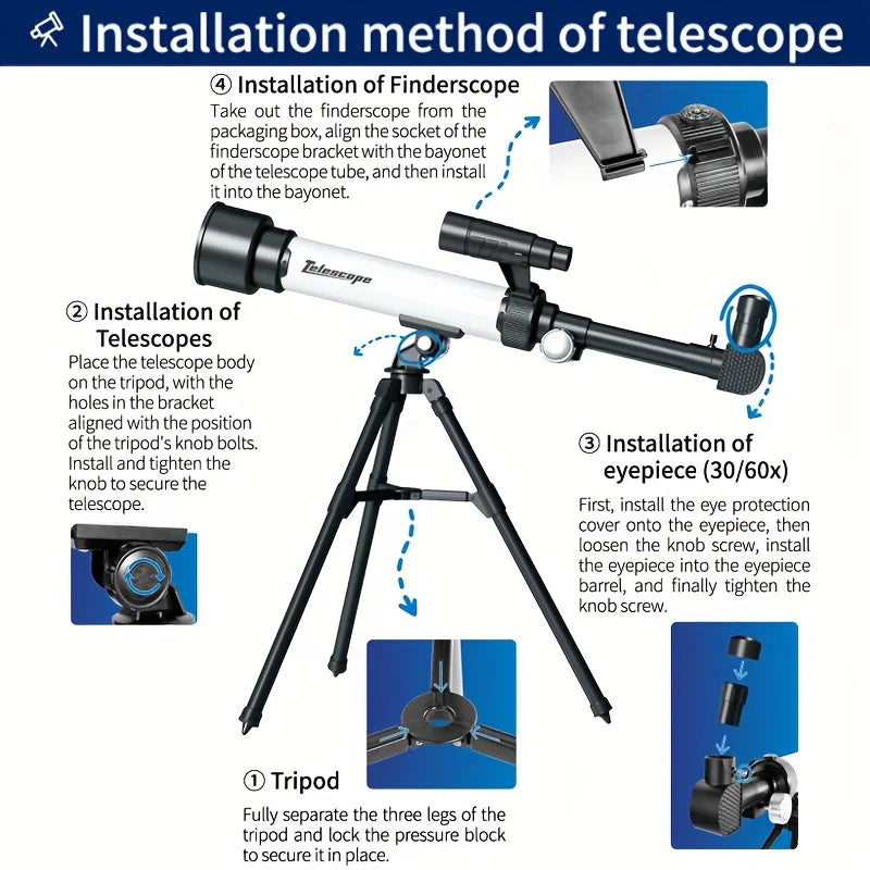 50/500mm Astronomical Telescope – Stargazing Kit with Smartphone Holder & Tripod