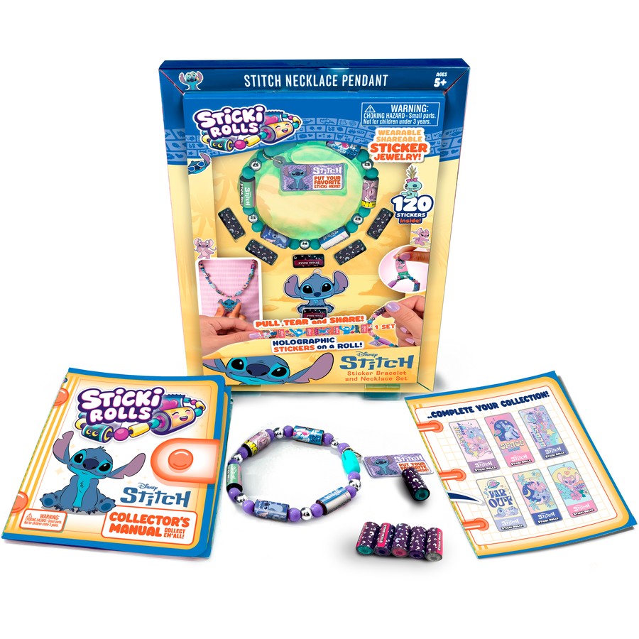 Sticki Rolls Disney Stitch Pendant Set – 120 Limited Edition Stickers & Collectible Charm