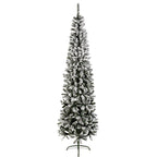 Premier 2.2m (7.5ft) Snow Flocked Slim Spruce Pine Christmas Tree