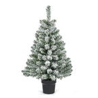 Premier 90cm (3ft) Flocked Woodcote Spruce Christmas Tree in Pot