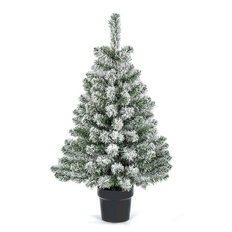 Premier 90cm (3ft) Flocked Woodcote Spruce Christmas Tree in Pot