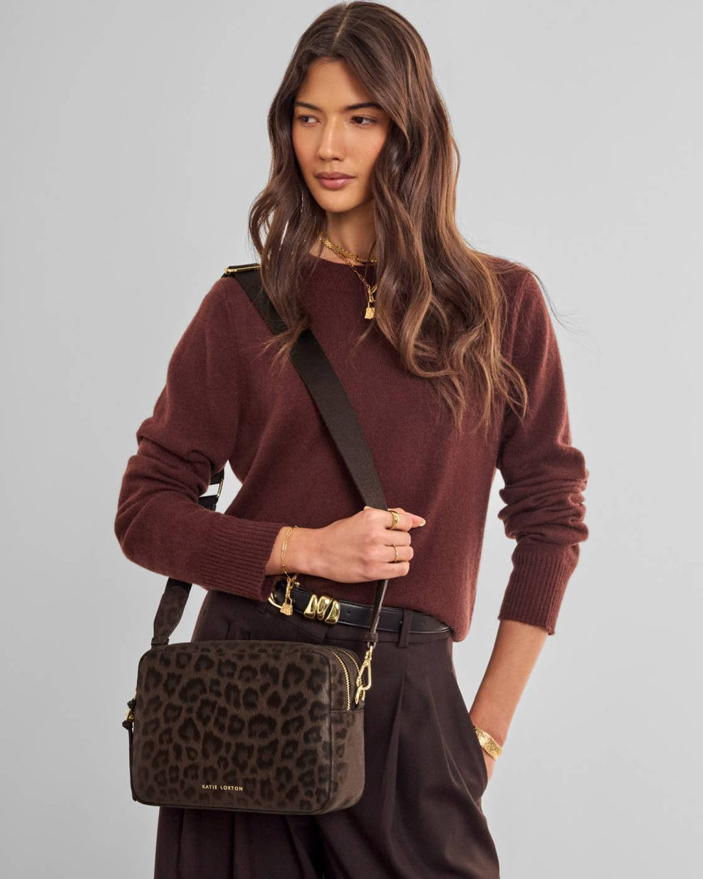 Lottie Large Crossbody Bag in Chocolate Leopard - image 1