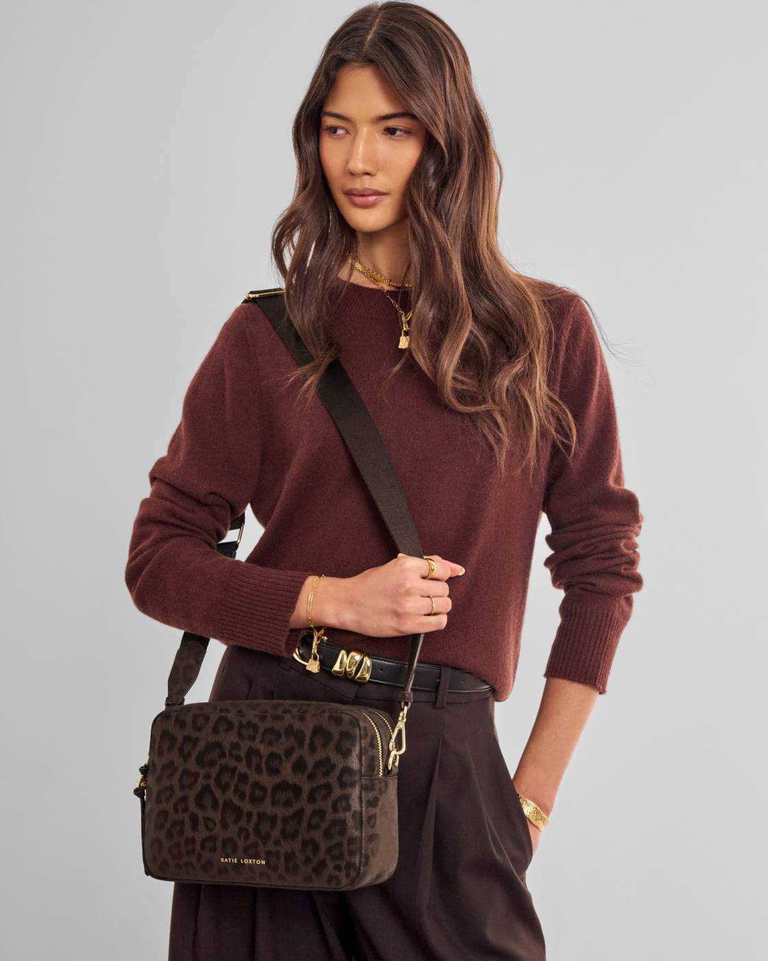 Lottie Large Crossbody Bag in Chocolate Leopard - image 1