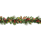 Premier 1.8m Natural Berry Christmas Garland with Ribbon