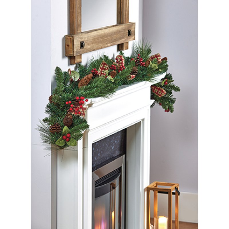 Premier 1.8m Natural Berry Christmas Garland with Ribbon – view 2