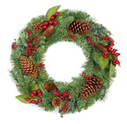 Premier 45cm Natural Red Berry & Pine Cone Christmas Wreath