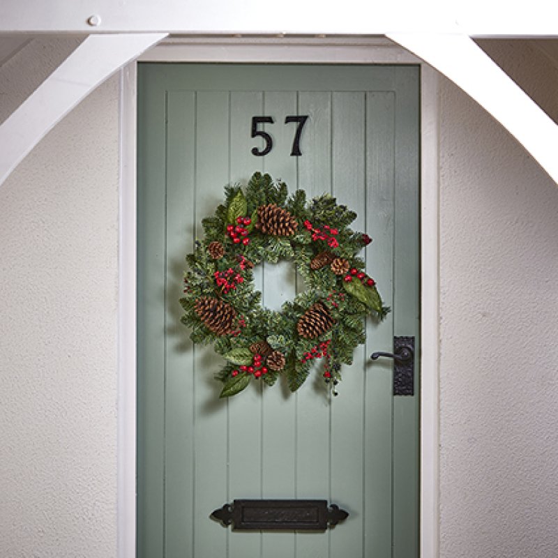 Premier 45cm Natural Red Berry & Pine Cone Christmas Wreath – view 2