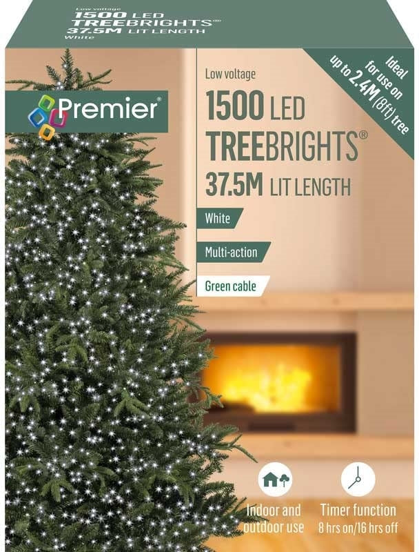 Premier 1500 LED Treebrights – White/Warm/Multi, 37.5M, Timer Lights