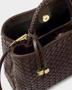 Nova Hand Woven Top Handle Bag in Chocolate - image 8
