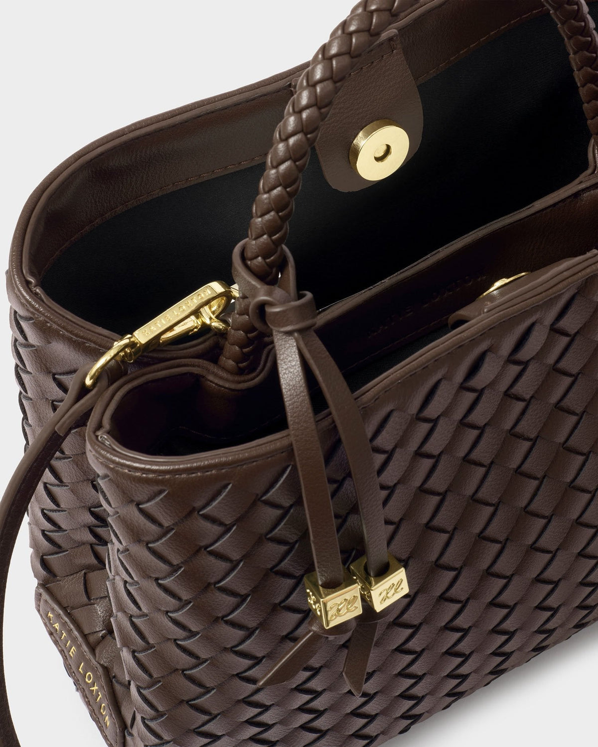Nova Hand Woven Top Handle Bag in Chocolate - image 8
