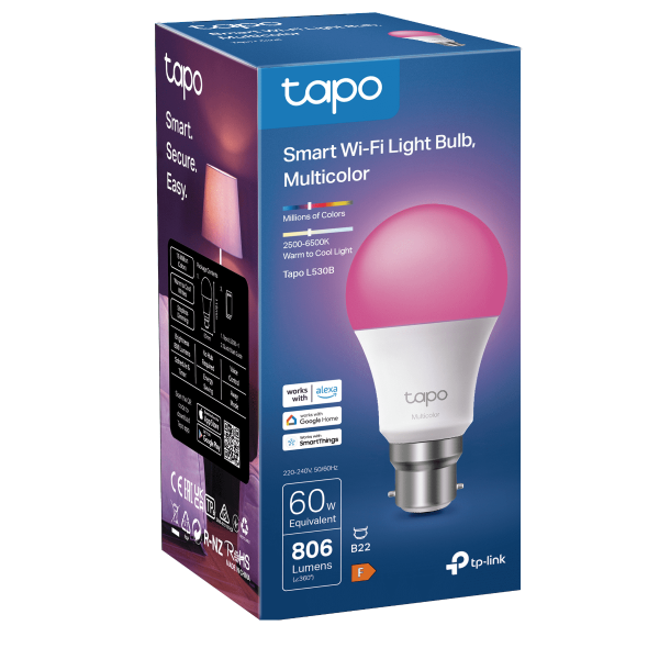 Tapo L530B Smart Wi-Fi Light Bulb – Multicolour, Alexa Compatible