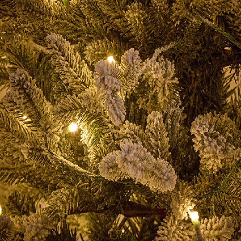 Premier 1.5m (5ft) Pre-Lit Flocked Potted Eldon Fir Tree, 180 LED – view 3