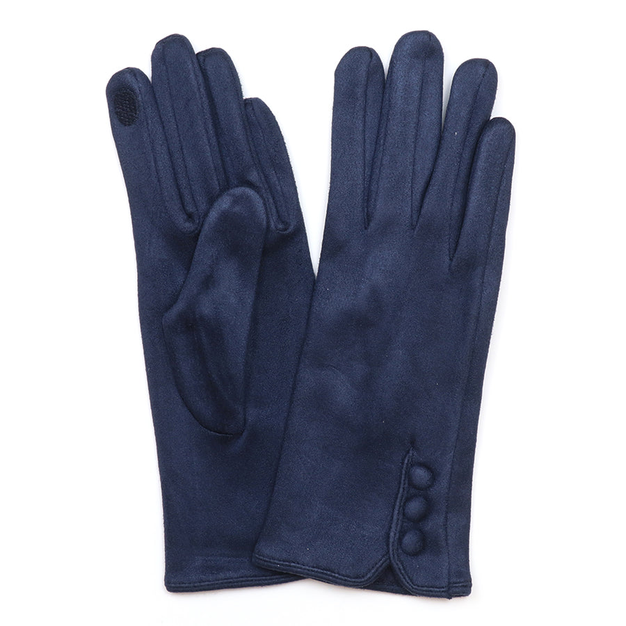 kate Navy faux suede goves 