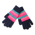 Anna Bold Pink, Teal and Navy Stripe Gloves