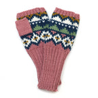 Valentina Dusky Rose Pink Mix Chunky Knit Wrist Warmers