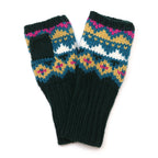 Valentina Dark Green Mix Chunky Knit Wrist Warmers