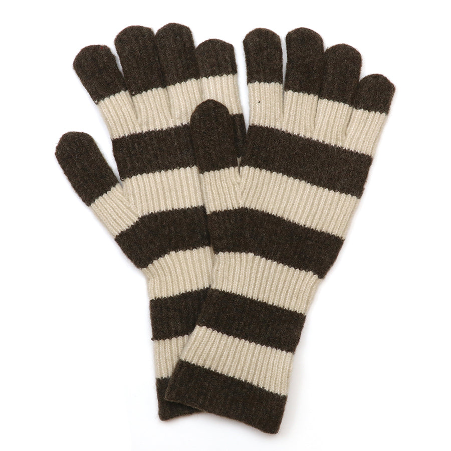 Wanda Brown Mix Bold Stripe Gloves