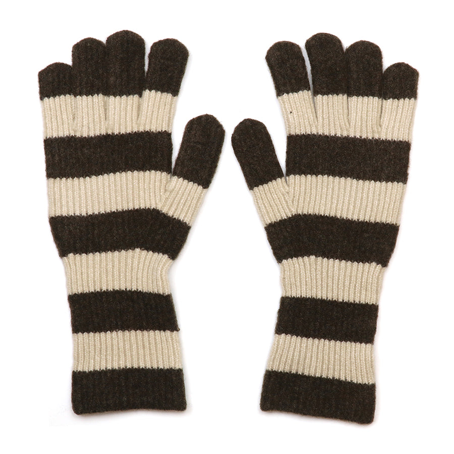 Wanda Brown Mix Bold Stripe Gloves