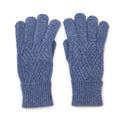 Charlotte Recycled Blend Dusky Blue Cable Knit Gloves