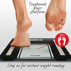 Slim Glass Analyser Bathroom Scale - Black - Flemings Department Store