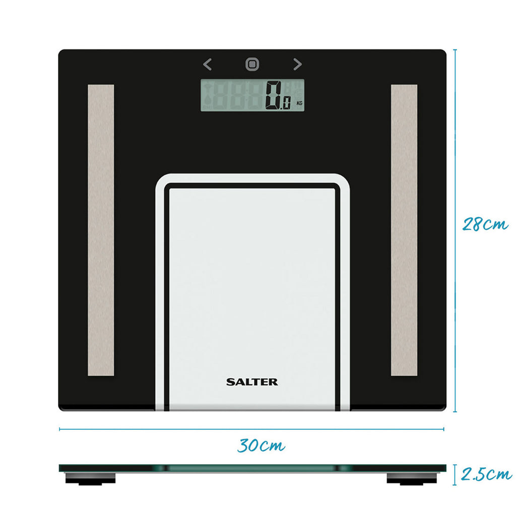Slim Glass Analyser Bathroom Scale - Black - Flemings Department Store