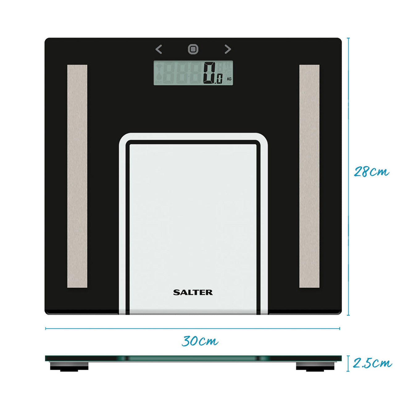Slim Glass Analyser Bathroom Scale - Black - Flemings Department Store