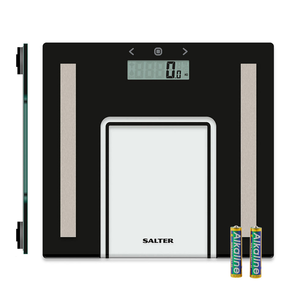 Slim Glass Analyser Bathroom Scale - Black - Flemings Department Store