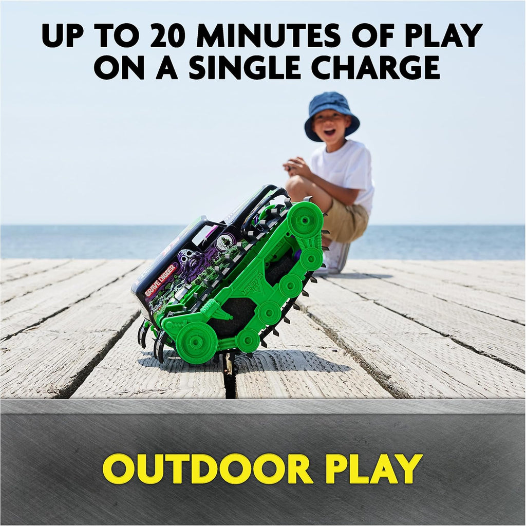 Monster Jam Grave Digger Trax RC Truck – 1:15 Amphibious Land & Water Remote Control Vehicle