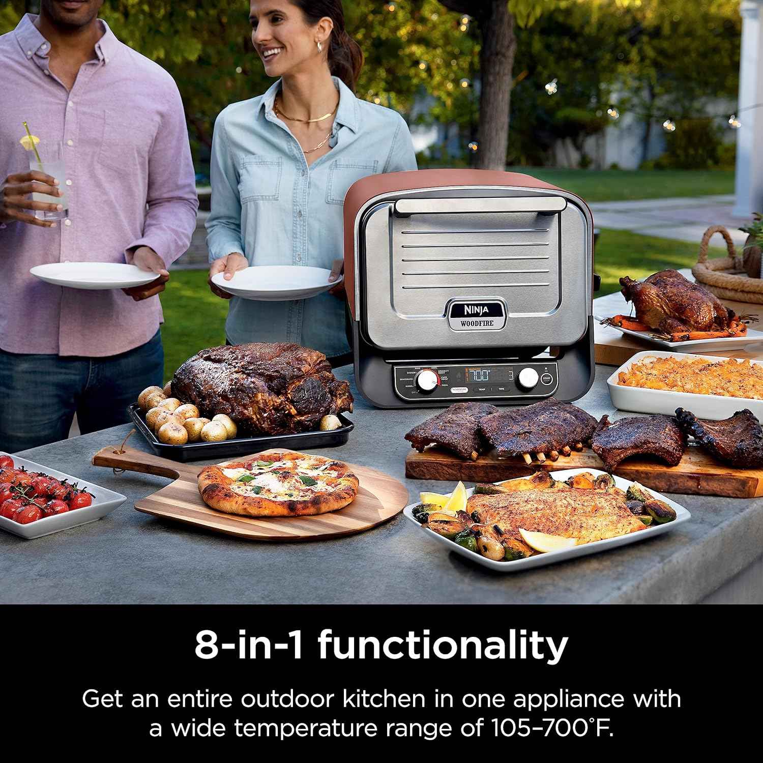 Ninja Woodfire Electric Outdoor Oven, Artisan Pizza Maker and BBQ Smoker OO101UK