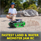 Monster Jam Grave Digger Trax RC Truck – 1:15 Amphibious Land & Water Remote Control Vehicle