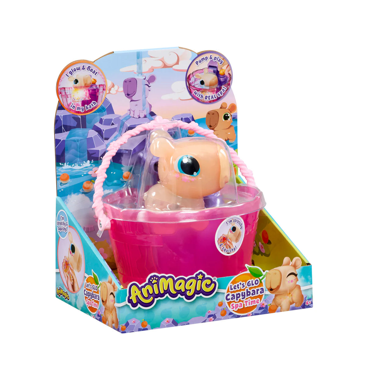 Animagic Let's Glo Capybara Spa Time Set – Light-Up Squishy Bath Toy