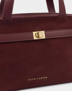Orin Top Handle Suedette Crossbody Bag in Cherry - image 4