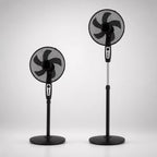 Two Crystal Home Air Comfort 40cm Pedestal Fan in Black - full view