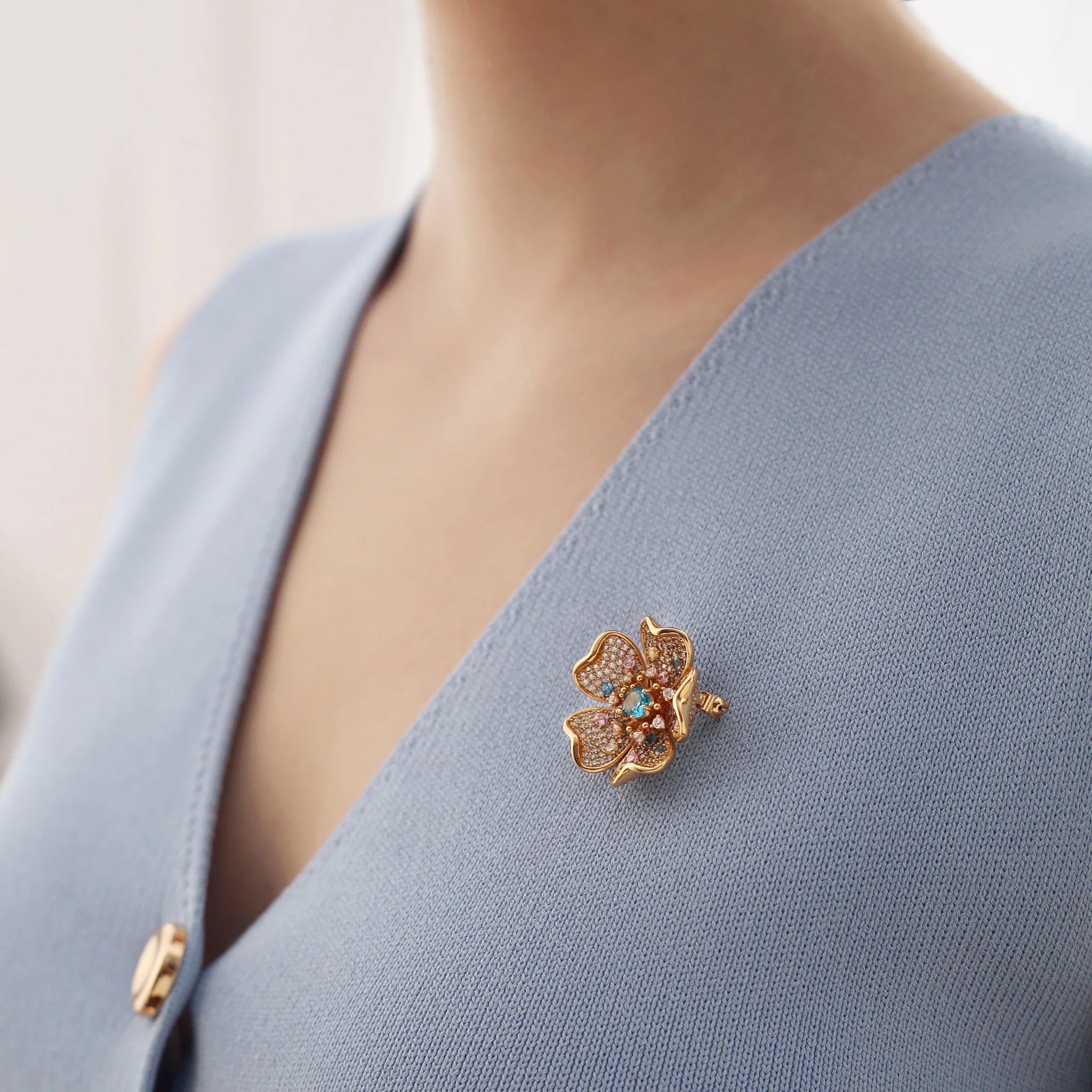 Newbridge Silverware Gold Plated Floral Brooch | Flemings