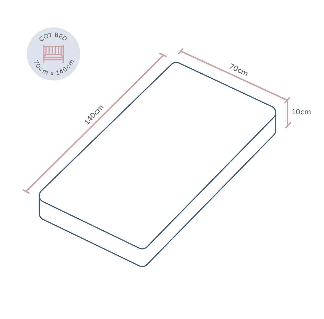 Baby Elegance Micro Fibre Cot Bed Mattress – 70 x 140 x 10cm