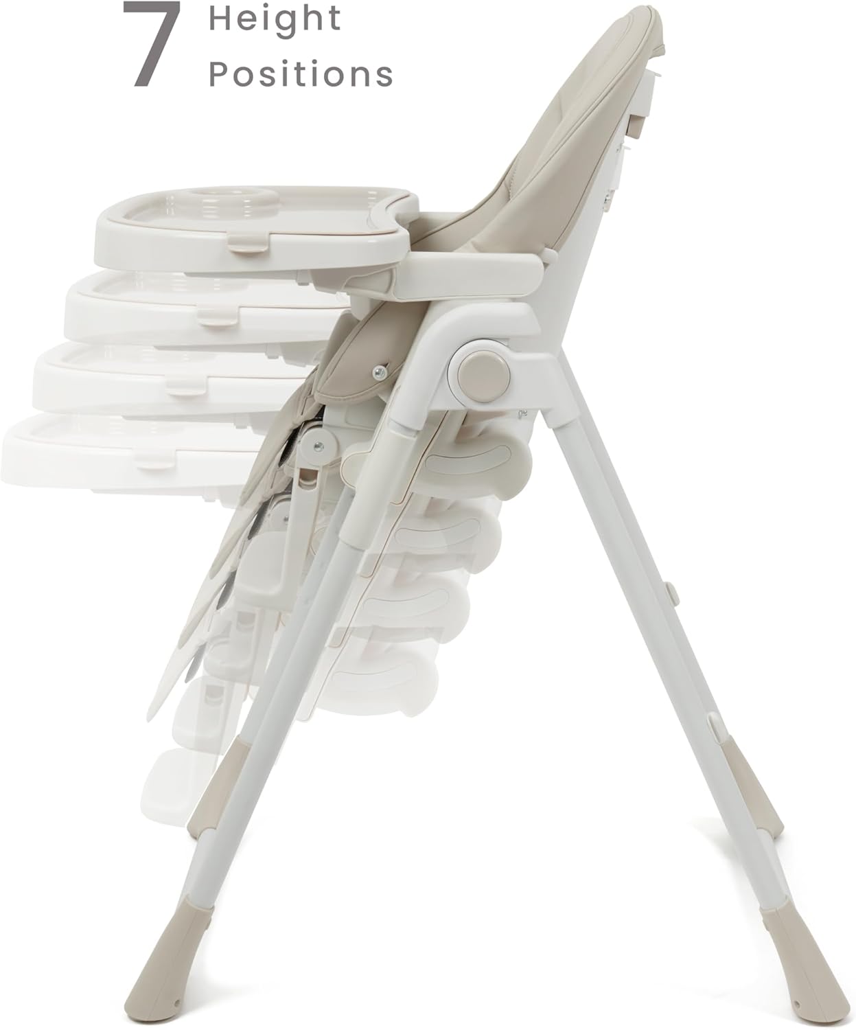 Babylo Nosh from Birth high chair in dove grey with thick vegan leather padding