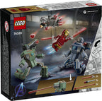 LEGO 76320 Marvel Avengers set packaging with robots and Iron Man on a dark background