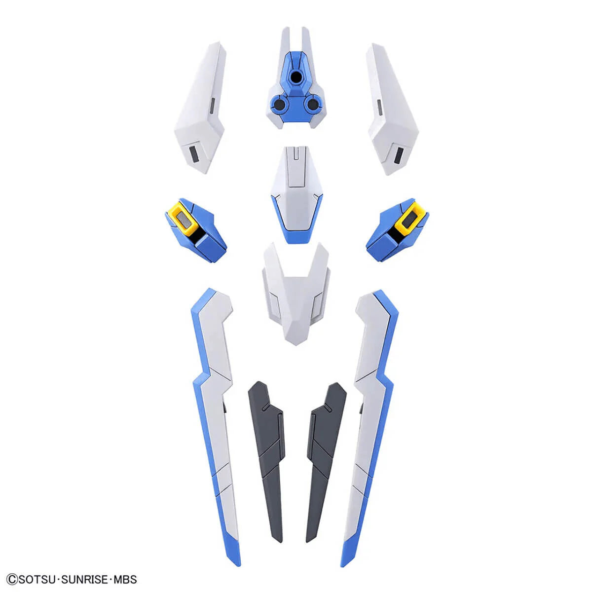 Set of robot model kits on a white background
