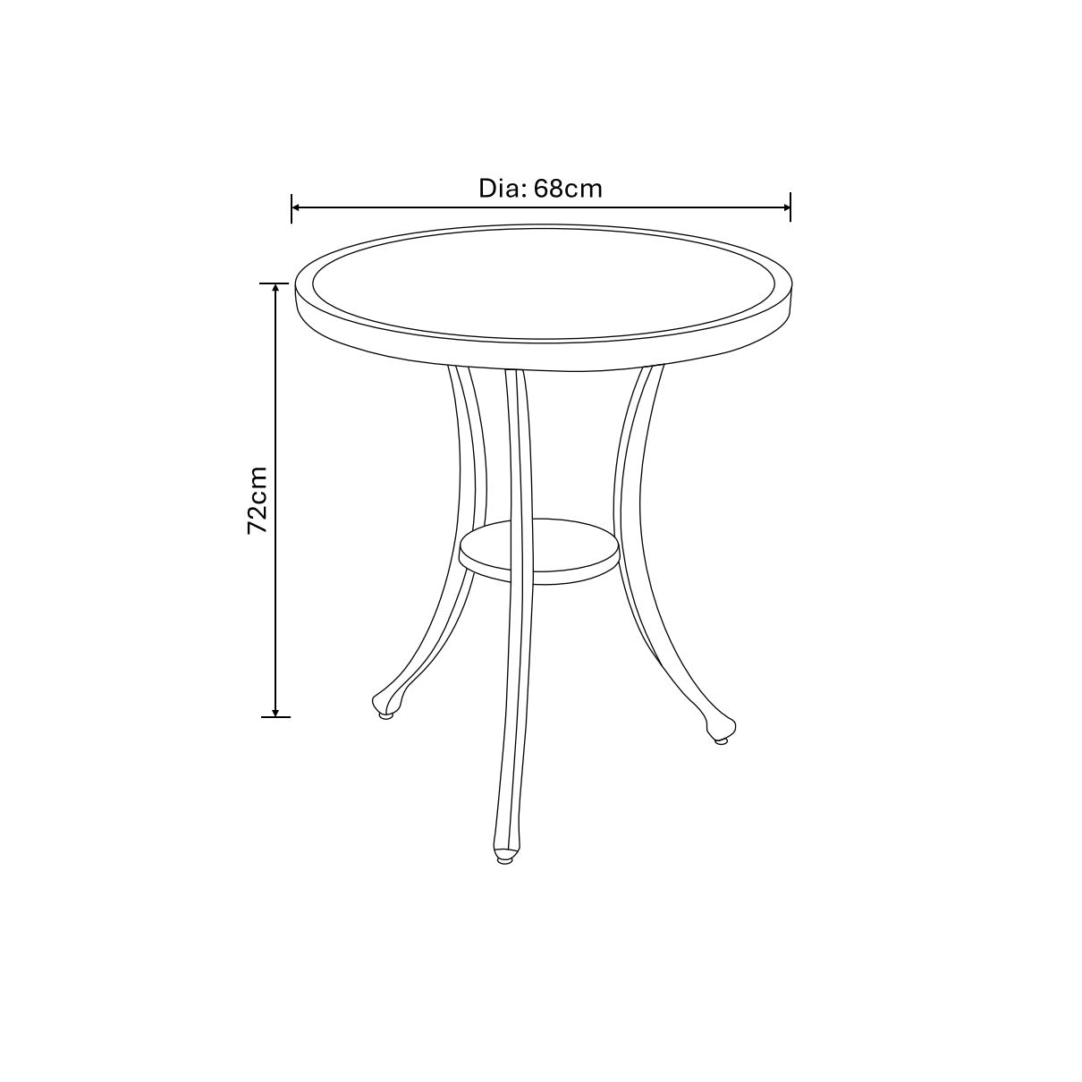 barkeley bistro table dimensions