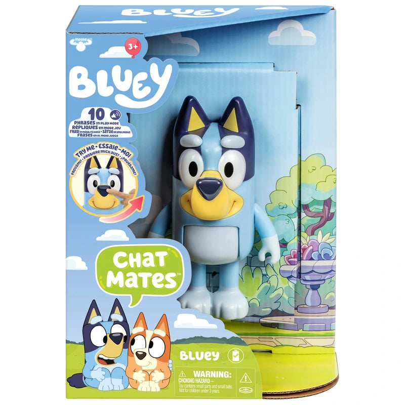 Bluey Chat Mates Talking Figure – Poseable Toy with 10 Phrases