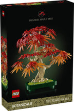 LEGO Botanicals Japanese Maple Tree set packaging with tree and red leaves on a dark background
