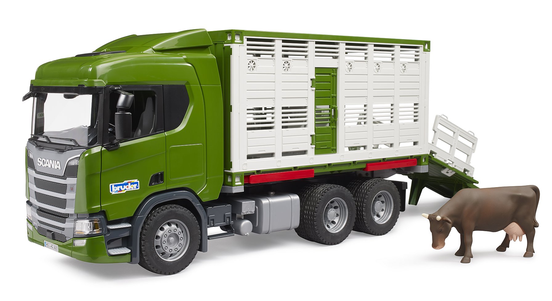 Bruder Scania Super R Cattle Transporter Truck with cow 1:16
