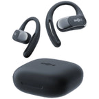 Shokz wireless earbuds with charging case on a white background