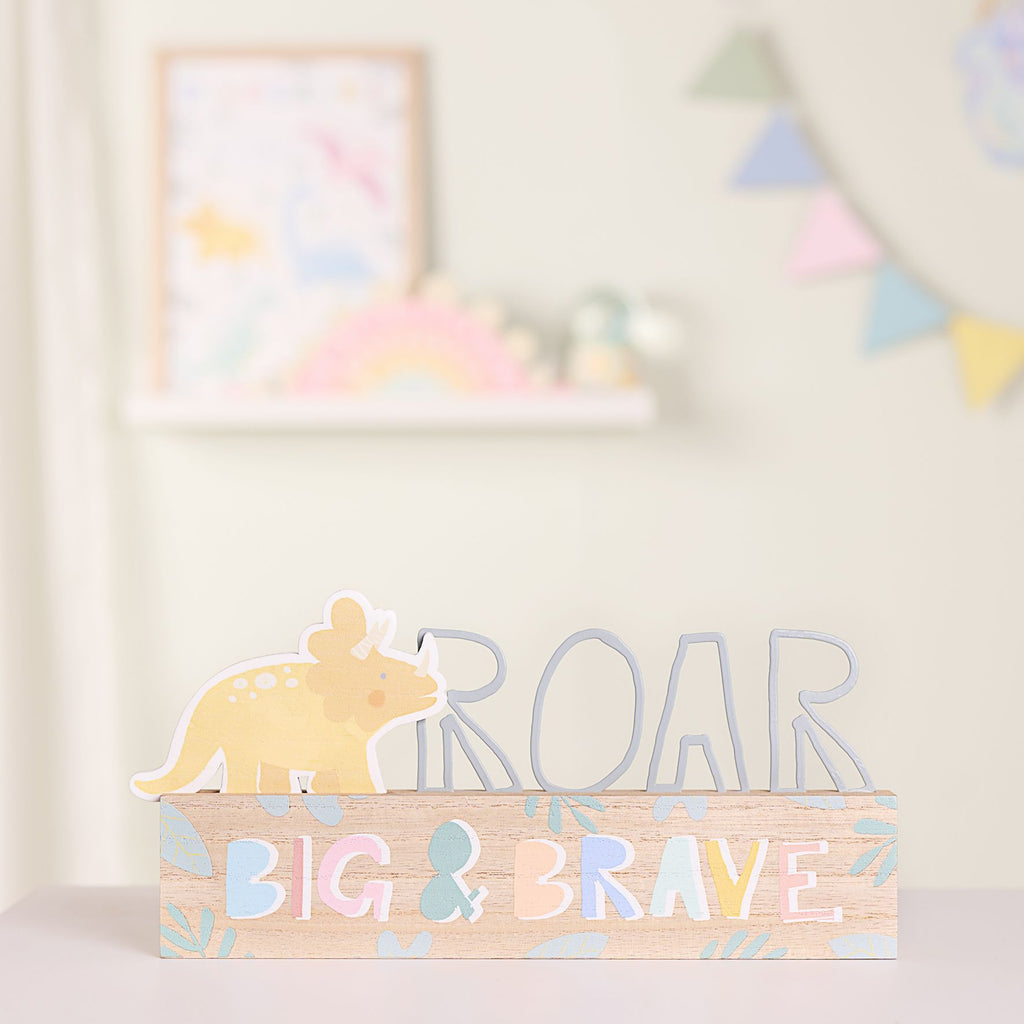 PETIT CHERI DINOSAUR PLAQUE - ROAR "BIG & BRAVE" - Flemings Department Store