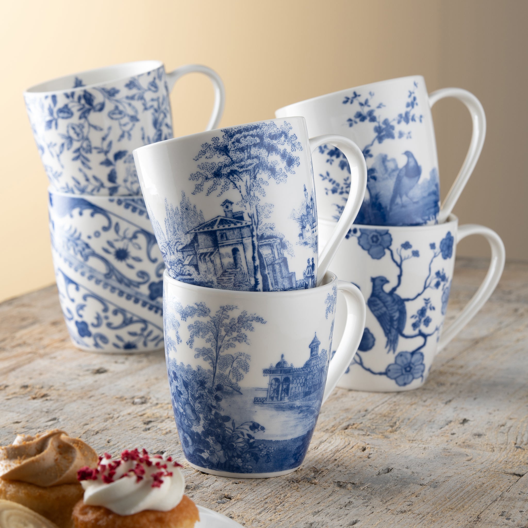 Aynsley Archive Blue Mugs Set of 6 alternate view