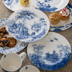 Aynsley Archive Blue Teaplates Set of 6 detail view
