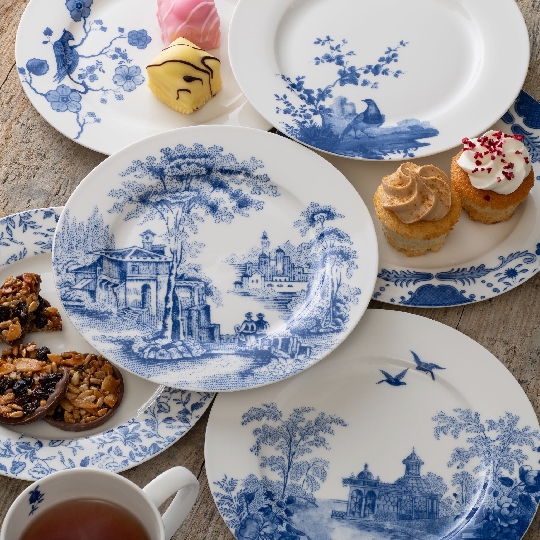 Aynsley Archive Blue Teaplates Set of 6 additional product view