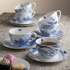 Aynsley Archive Blue Teacups & Saucers Set of 6 alternate view