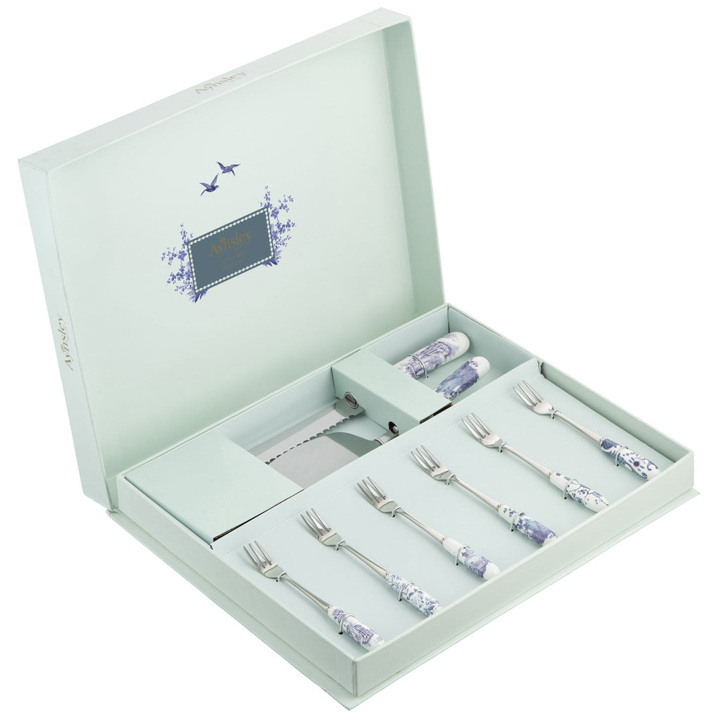 Aynsley Archive Blue Pastry Set alternate view