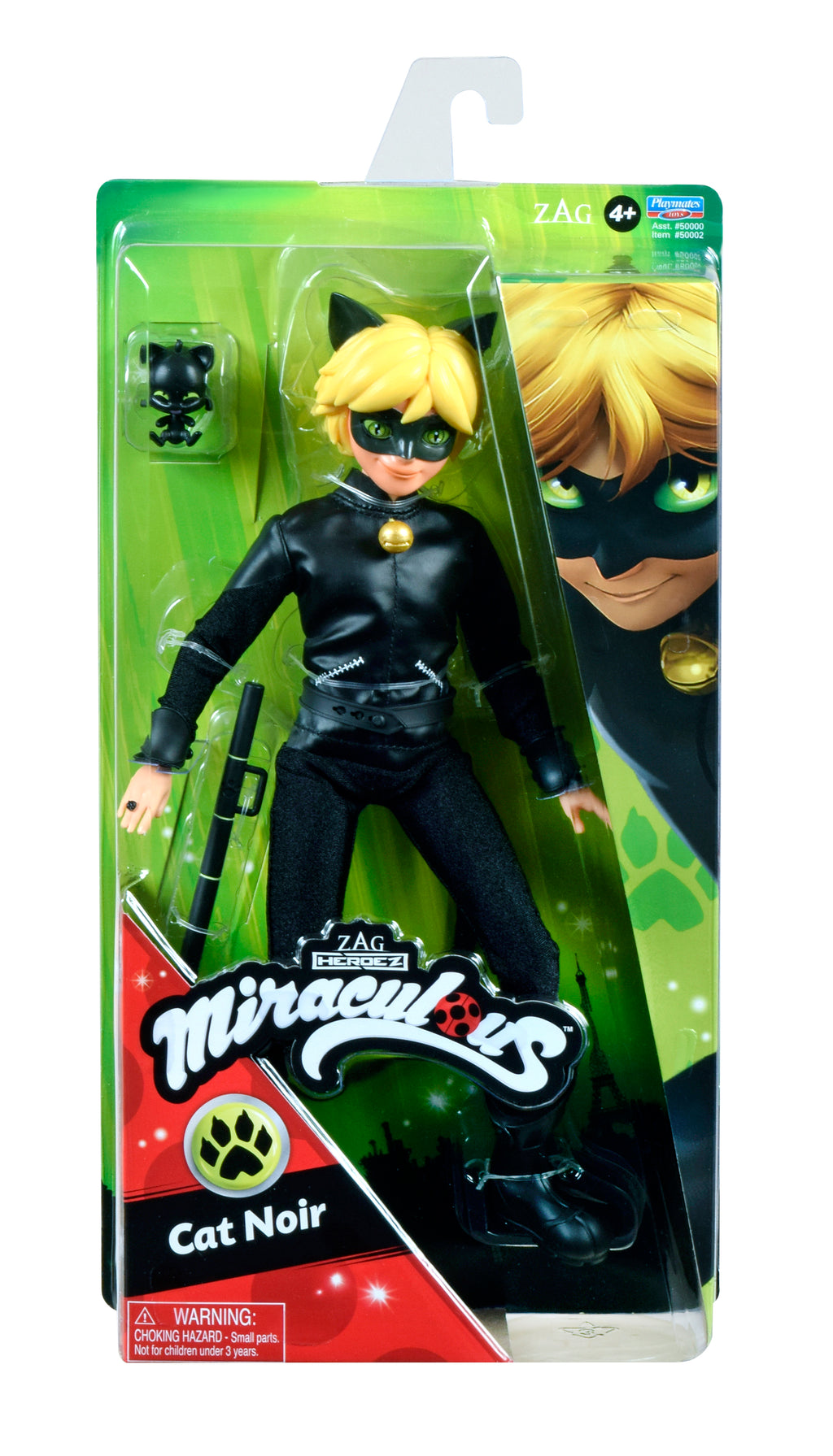 Action figure of Cat Noir from Miraculous in packaging
